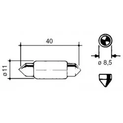 LAMPADINA NAVETTA 12V / 10W