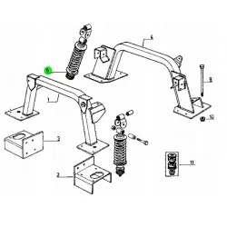 AMORTISSEUR DE CABINE POUR TRACTEUR RENAULT SERIE 100 - CABINE TZ ( 1er MONTAGE - LONGUEUR 360 MM ) 