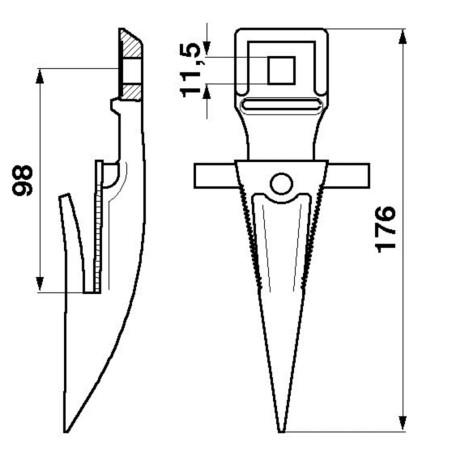 DOIGT SIMPLE L 176 MM 