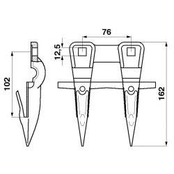 DOIGT DOUBLE  L 162 MM 