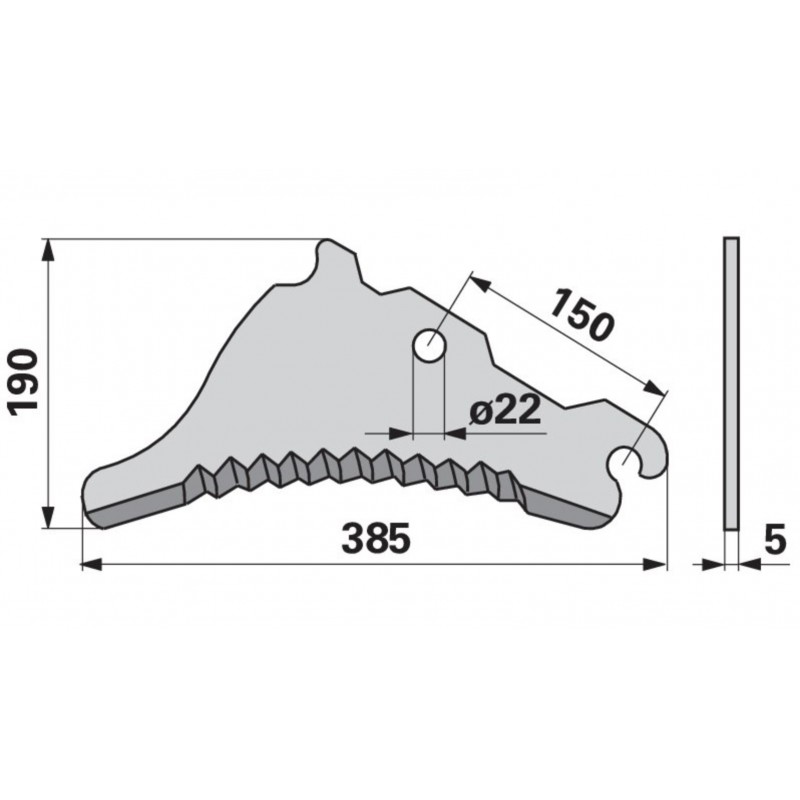 COUTEAU POUR PRESSE A BALLE RONDE JOHN DEERE - CC45488 