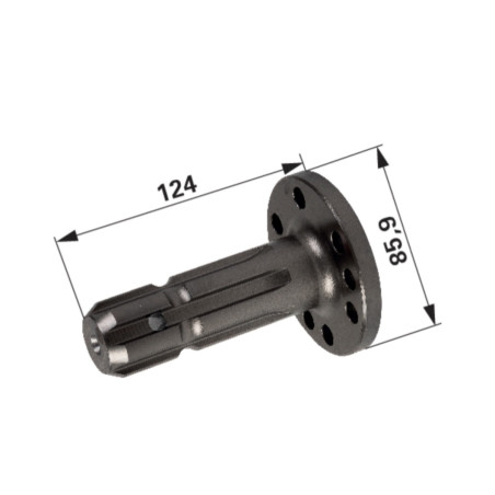 TOMADA DE FORÇA 1 '' 3/8 - Z6 - L 120 MM 