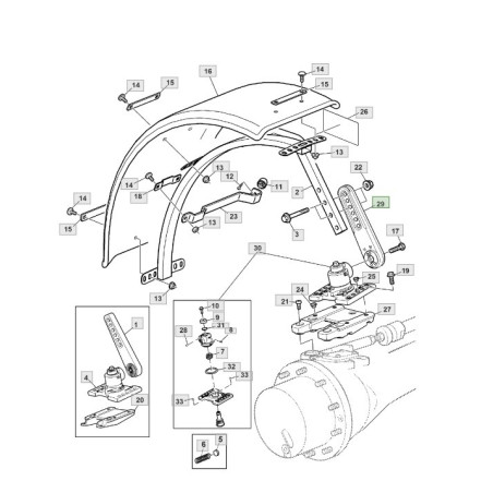 SUPPORT DE GARDE BOUE JOHN DEERE 