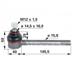 SFERA STERZO L 170 MM - ASTA Ø 15 MM - CONO 14/16 MM 