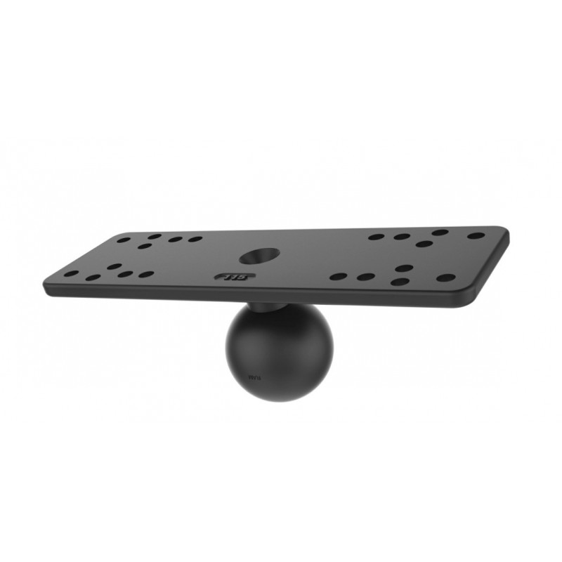 BASE DE FIXATION RECTANGLE PERFOREE 15,86 X 5 CM - ROTULE TYPE C 1,5" - RAM-111BU 