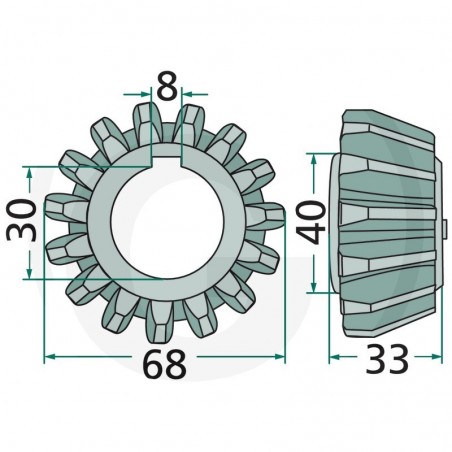 PIGNON 15 DENTS POUR FANEUSES VICON KV DEUTZ FAHR PIGNON 15 DENTS POUR FANEUSES VICON KV DEUTZ FAHR