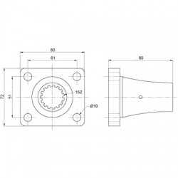 MANCHON ACCOUPLEMENT ARBRE TRANSMISSION PONT AVANT 0.135.2620.0 SAME - LAMBORGHINI - HURLIMANN 
