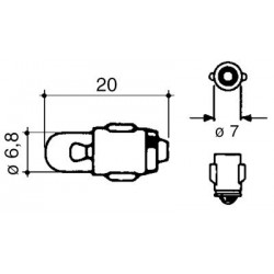 SPHERICAL BULB 12V / 2W (UNITE)