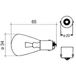 BOMBILLA ESPÉRICA 12V / 35 W (UNIR)