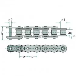 CADENA DE RODILLOS 16 B-1