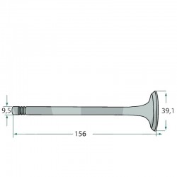 EXHAUST VALVE FORDSON MAJOR - SUPER MAJOR