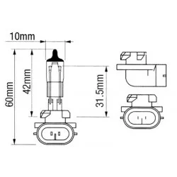 BOMBILLA HALÓGENA TIPO AMERICANA 12V/50W