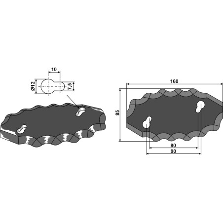 COUTEAU GAUCHE DE MELANGEUSE 