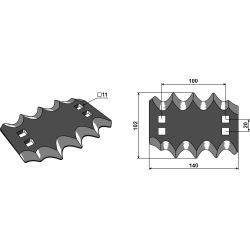 COUTEAU  RECTANGULAIRE DROIT  