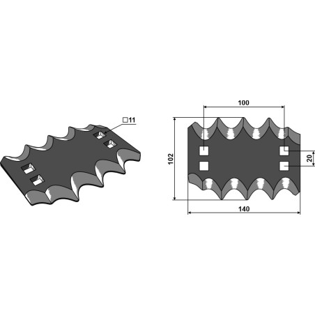 COUTEAU  RECTANGULAIRE DROIT  
