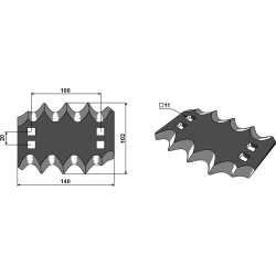 COUTEAU  RECTANGULAIRE GAUCHE  
