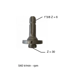ARBRE DE PRISE DE FORCE 6 CANNELURES POUR FEDNT - 716150220400 