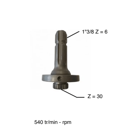 ARBRE DE PRISE DE FORCE 6 CANNELURES POUR FEDNT - 716150220400 ARBRE DE PRISE DE FORCE 6 CANNELURES POUR FEDNT - 716150220400