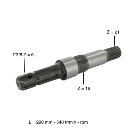 ARBRE DE PRISE DE FORCE 6 CANNELURES POUR JOHN DEERE - R38224 