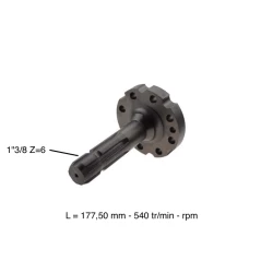 ARBRE DE PRISE DE FORCE 1"3/8 6 CANNELURES POUR MASSEY FERGUSON  - 3716072M2 