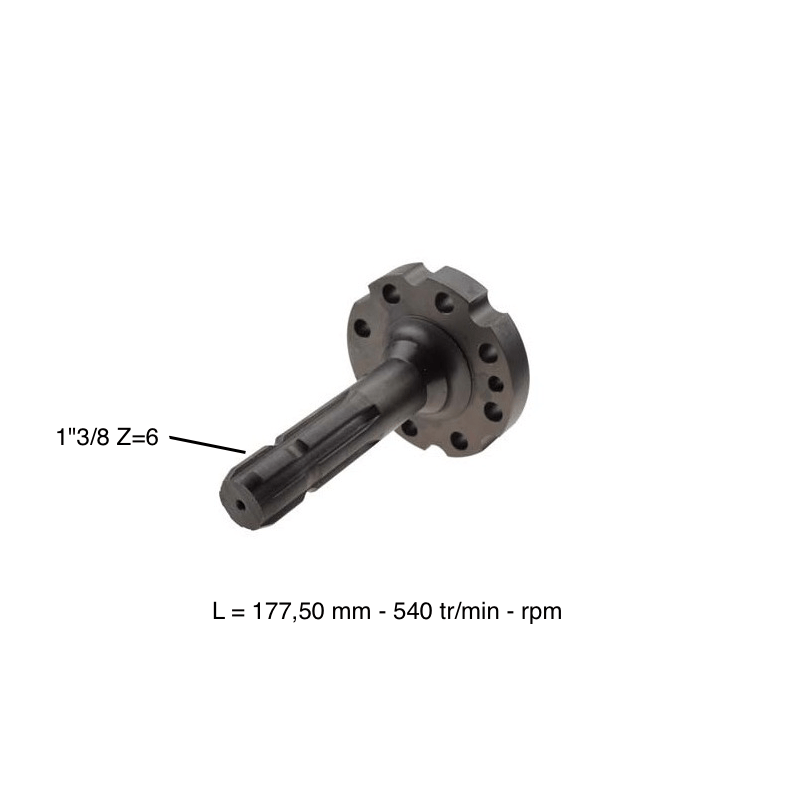 ARBRE DE PRISE DE FORCE 1"3/8 6 CANNELURES POUR MASSEY FERGUSON  - 3716072M2 