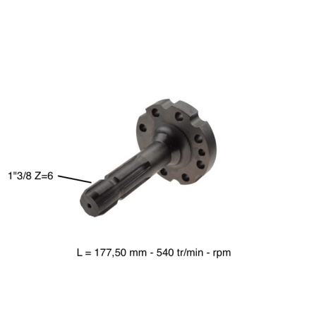ARBRE DE PRISE DE FORCE 1"3/8 6 CANNELURES POUR MASSEY FERGUSON  - 3716072M2 