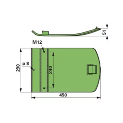 PATIN DE FAUCHEUSE COUPE HAUTE POUR KRONE - 253566.3 