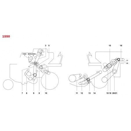 CORREIAS PARA CEIFEIRAS-DEBULHADORAS NEW HOLLAND - CLAYSON 1550