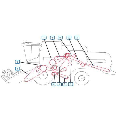 CORREIAS LADO ESQUERDO NEW HOLLAND CL 560 CEIFEIRA-DEBULHADORA