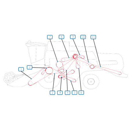 CORREAS LADO IZQUIERDO COSECHADORA NEW HOLLAND CS640