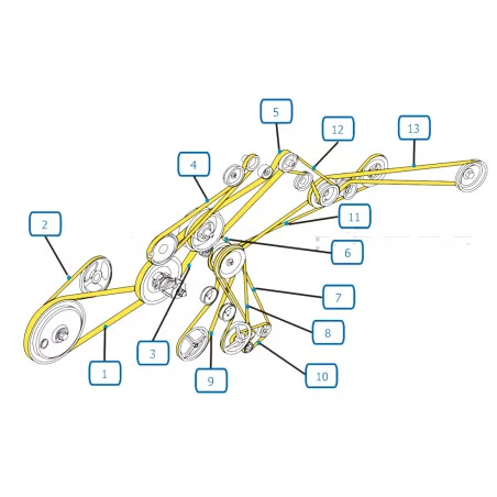 CORREAS, LADO IZQUIERDO, COSECHADORA NEW HOLLAND CX760