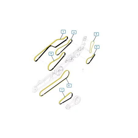 CORREAS LADO DERECHO COSECHADORA NEW HOLLAND CX7090 E4 ELEVATION