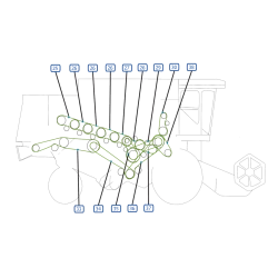 COURROIES COTE DROITE MOISSONNEUSE BATTEUSE CLAAS COMMANDOR 115 CS