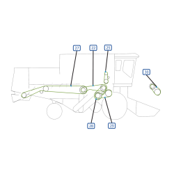 COURROIES COTE DROITE MOISSONNEUSE BATTEUSE CLAAS DOMINATOR 106