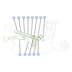 COURROIES COTE DROITE MOISSONNEUSE BATTEUSE CLAAS DOMINATOR 112 CS