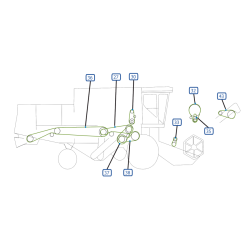 COURROIES COTE DROITE MOISSONNEUSE BATTEUSE CLAAS DOMINATOR 118