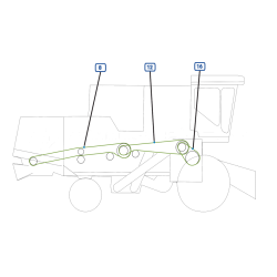 COURROIES COTE DROITE MOISSONNEUSE BATTEUSE CLAAS DOMINATOR 130