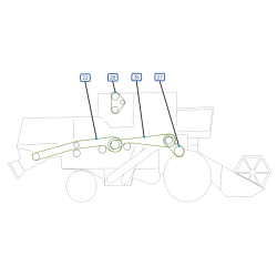 COURROIES COTE DROITE MOISSONNEUSE BATTEUSE CLAAS DOMINATOR 48 SP