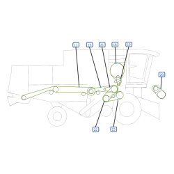 COURROIES COTE DROITE MOISSONNEUSE BATTEUSE CLAAS DOMINATOR 88 VX