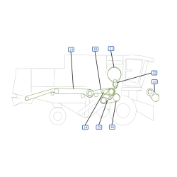 COURROIES COTE DROITE MOISSONNEUSE BATTEUSE CLAAS DOMINATOR 98 V
