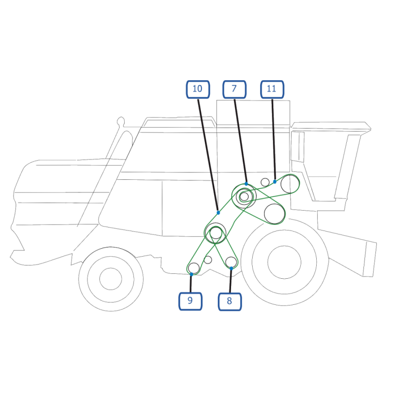 right side belts john deere combine harvester 1550cws belts