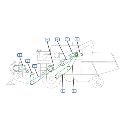 CORREIAS LADO ESQUERDO CEIFEIRA-DEBULHADORA JOHN DEERE 930