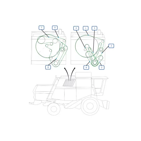 CORREIAS MOTOR DA CEIFEIRA-DEBULHADORA JOHN DEERE 1550 CWS