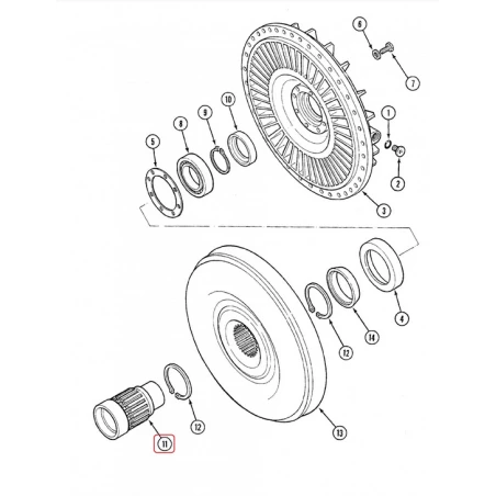 ARBRE CREUX  COUPLEUR HYDRAULIQUE POUR CASE IH 1255 - 1255XL - 1455 - 1455XL 