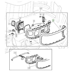 Kühlergrill (Mitte oben) für John Deere® 6520, Ref. Teile Nummer(n): L157399