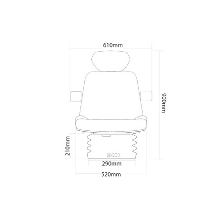 SEDILE TRATTORE AGRICOLO SOSPENSIONI MECCANICHE (CON CINTURA DI SICUREZZA) 