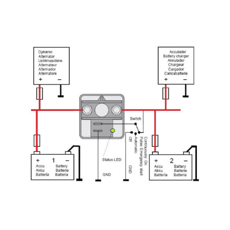 RELAIS COUPLEUR SEPARATEUR DE BATTERIE INTELLIGENT 120A 