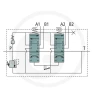 DISTRIBUTEUR MONOBLOC 40L/MIN - 1 JOYSTICK - 2 DOUBLE EFFETS 