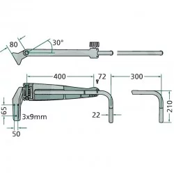 BRAS DE RETROVISEUR TELESCOPIQUE