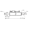 BARRE DE POUSSEE HYDRAULIQUE GENOUILLERE/CROCHET CAT 28/3 CYLINDRE 90 MM - L 650 MM 